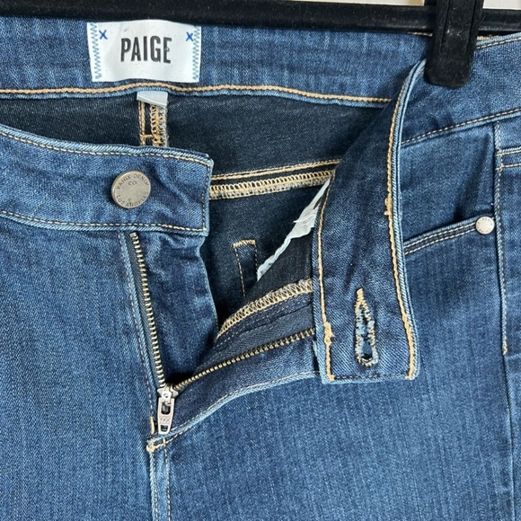 Paige Skyline Skinny Jeans Dark Blue Wash Denim Stretch Mid Rise USA  Size 29x31 - Picture 5 of 10